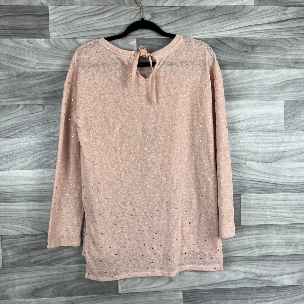 Disney By LC Sweater Womens XS Pink Sparkly Thumper‎ High Low Tunic Long Sleeve - Picture 10 of 12